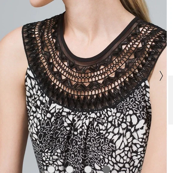 White House Black Market Embellished beaded Matte Jersey Halter-Neck Top - Picture 3 of 11